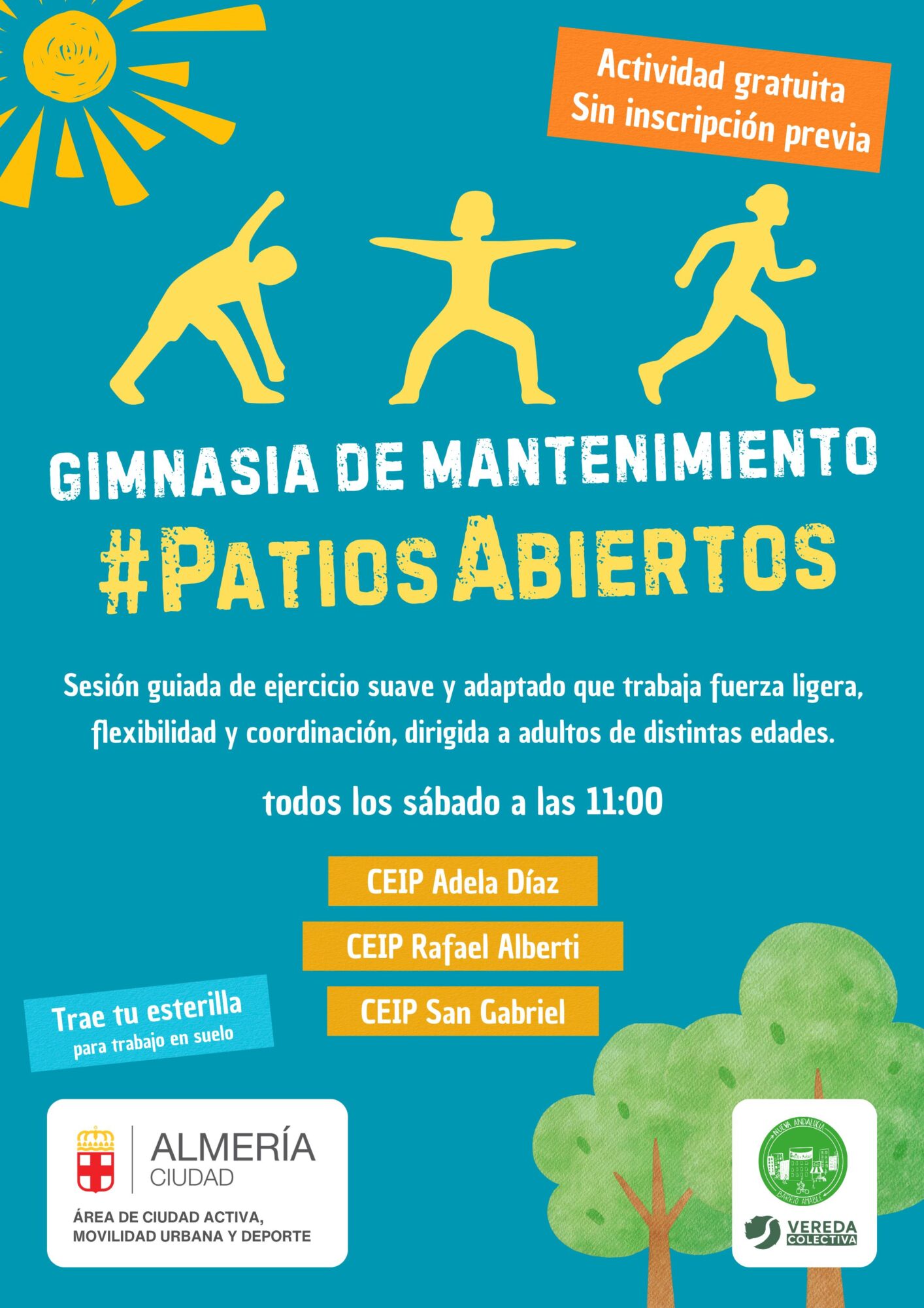 #PatiosAbiertos Gimnasia mantenimiento cartel